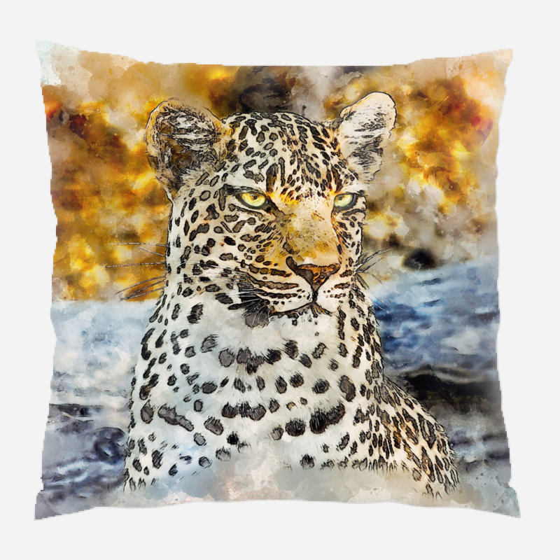  Coussin Leopard, Microsuède, Intérieur