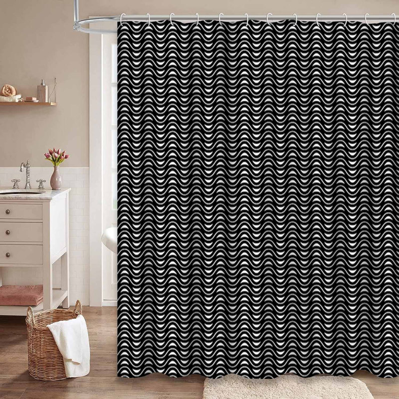 Rideau de douche Wavy Lines, L 72 po x l 78 po