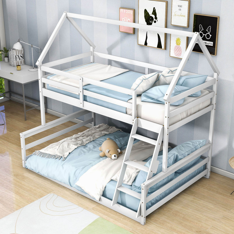 Barys Kids Twin Over Full Bunk Bed, White