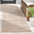 Abirami Woven Jute/Canvas/Cotton Performance Striped Rug in Natural/Green/Beige-276514168