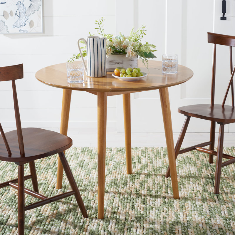 Antea Extendable Round Solid Wood Base Dining Table, Light Oak