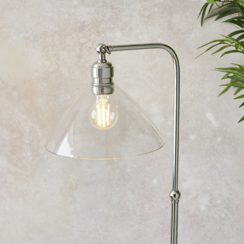 Avriett 142cm Task Floor Lamp, Bright Nickel, Sliver