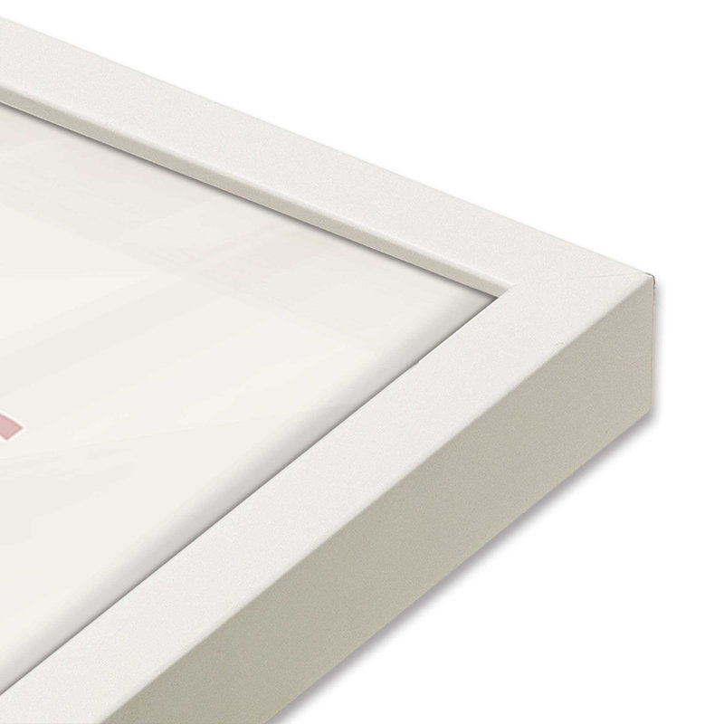 «Pink Retro Bauhaus», affiche I dans un cadre, Blanc opaque, H 21 po x l 17 po