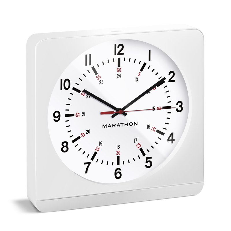 White Analog Jumbo Wall Clock with Auto-Night Light
