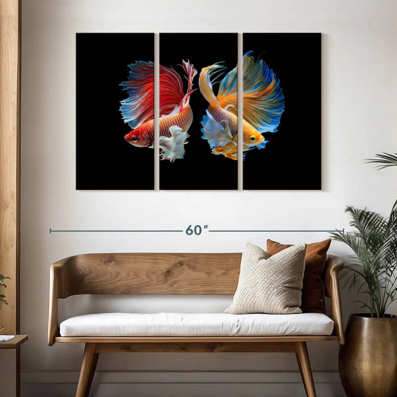 Betta Fish In Sync, 32" H x 50" W