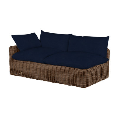 Montecito 75.25" Wide Outdoor Wicker Right Hand Facing Loveseat with Cushions