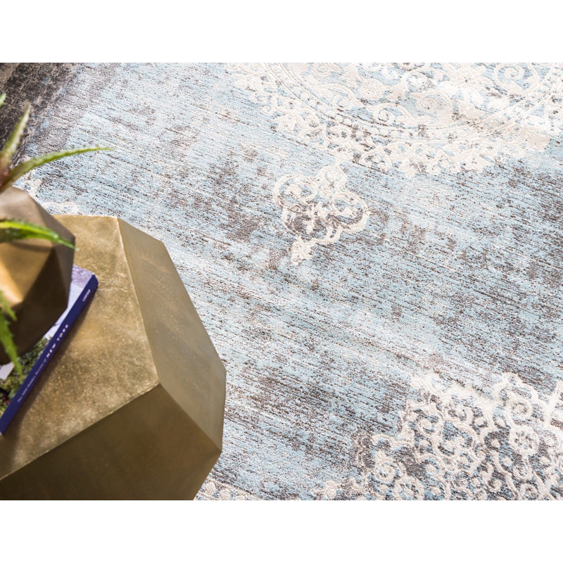 Tapis gris à motif géométrique Pharaoh, Rectangle 10 pi x 13 pi
