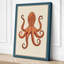 Terracotta Octopus Botanical - Wrapped Canvas-179841395-179841401