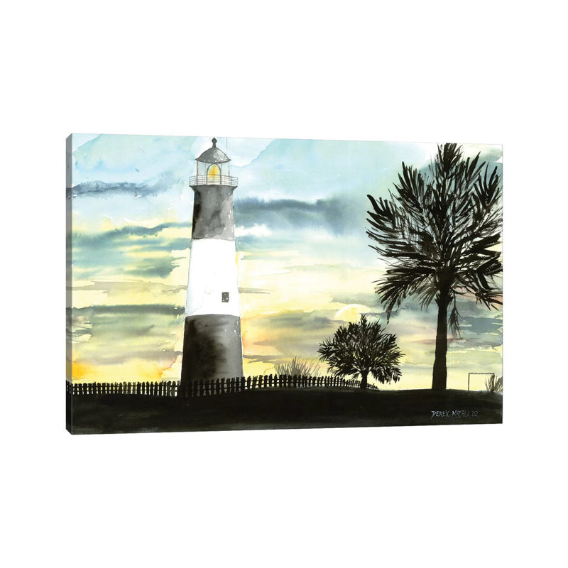 Tybee Island Lighthouse - Wrapped Canvas Painting, 20.32 cm H x 30.48 cm W
