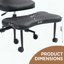 Chaise ergonomique pivotante à pieds croisés, hauteur réglable et similicuir