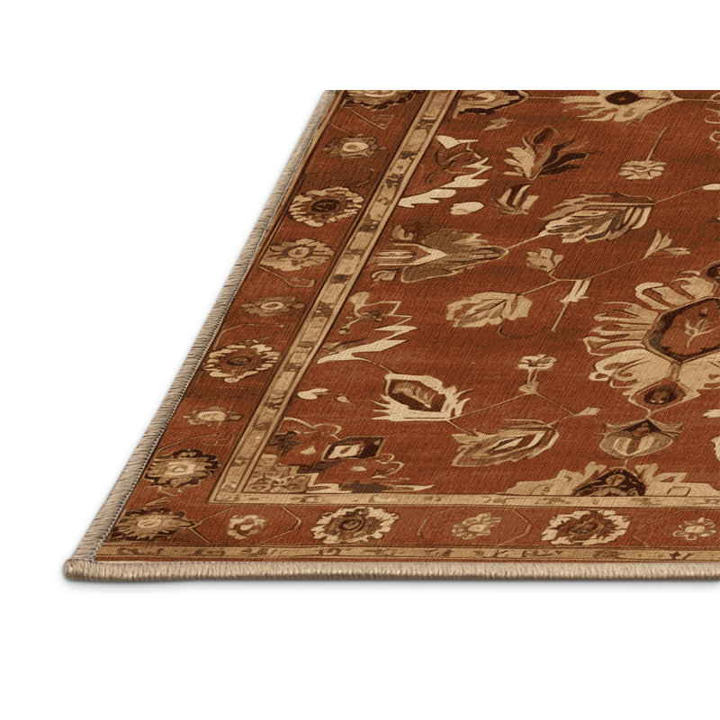Tapis brun turc lavable à la machine, Rectangle de 5 pi x 8 pi
