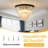   6-Light 20" Crystal Chandelier Black Flush Mount Ceiling Light-889230163