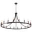 Luminaire rond rustique de style chandelier à roue de chariot à 20 lumières Hendon pour îlot de cuisine, vestibule et vestibule-214803291-214803285