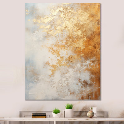 Fleur de neige beige et or