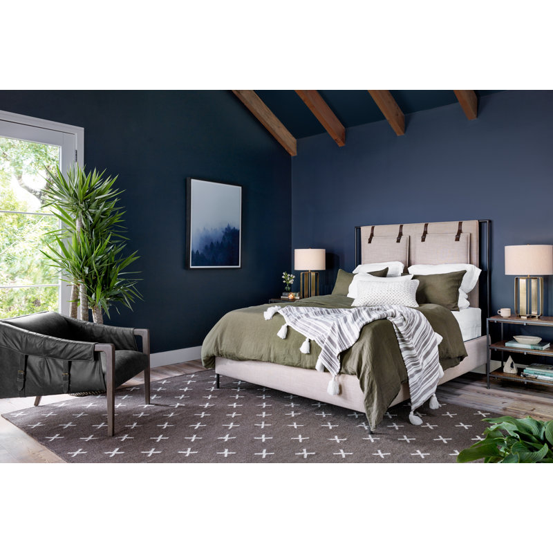 Leigh Upholstered Bed, Queen, Dark Gray