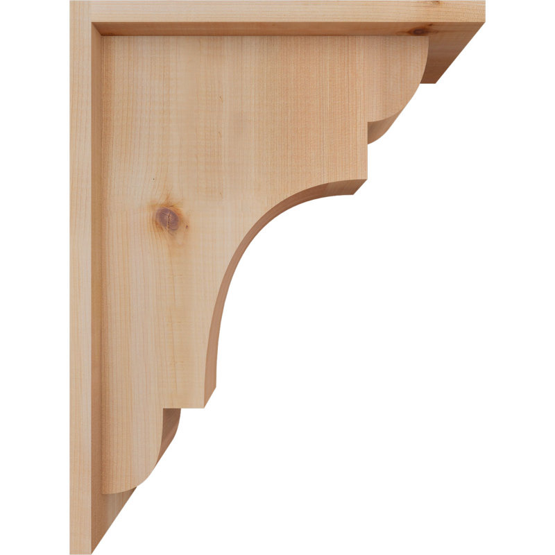 New Brighton Corbel avec plaque arrière, H 16 po x l 5,5 po x P 12 po, Cèdre rouge, Lisse