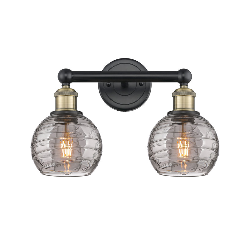 Cambria 2 - Light Dimmable Vanity Light, Black Antique Brass, Light Smoke