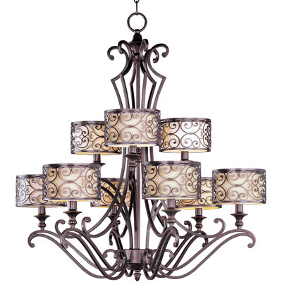 Lustre à niveaux ombrés 9 lumières Bellamira