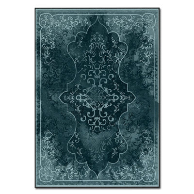 Luxurious Velvet Area Rug, 2.6 x 4.6 Feet, 100% Polyester, 740 g/m² | Non-Slip Felt Dot Underside, Laminated Sponge for Comfort | Easy Machine Washable | Modern Digital Print Design, Perfect for Any Room