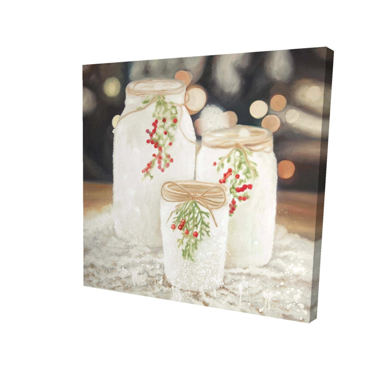 Décoration de chambre de Noël bougies de Noël - blanc rustique, H 8 po x l 8 po