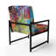 Popart Palm Trees II - Chaise rembourrée avec accoudoirs tropicaux et fauteuil Palm Leaves-787393304