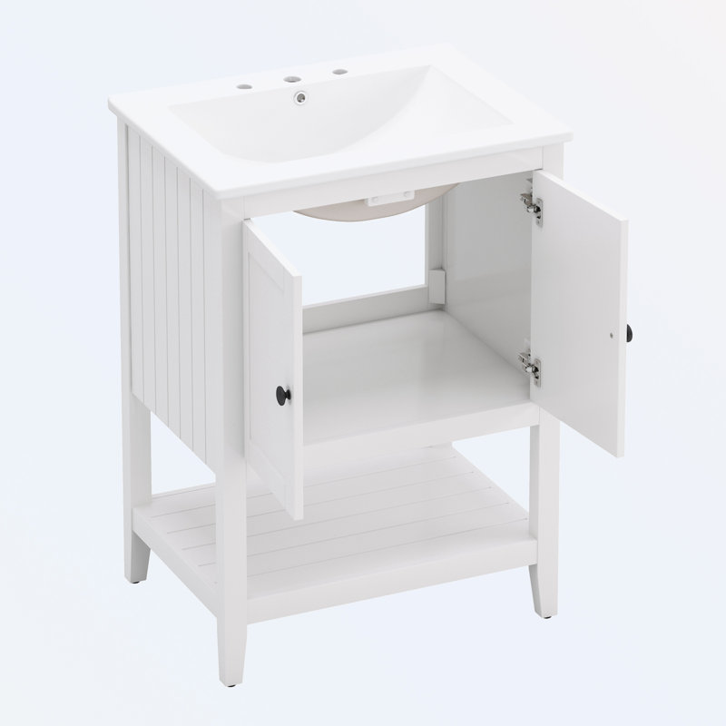 Meuble-lavabo moderne avec tablette ouverte
