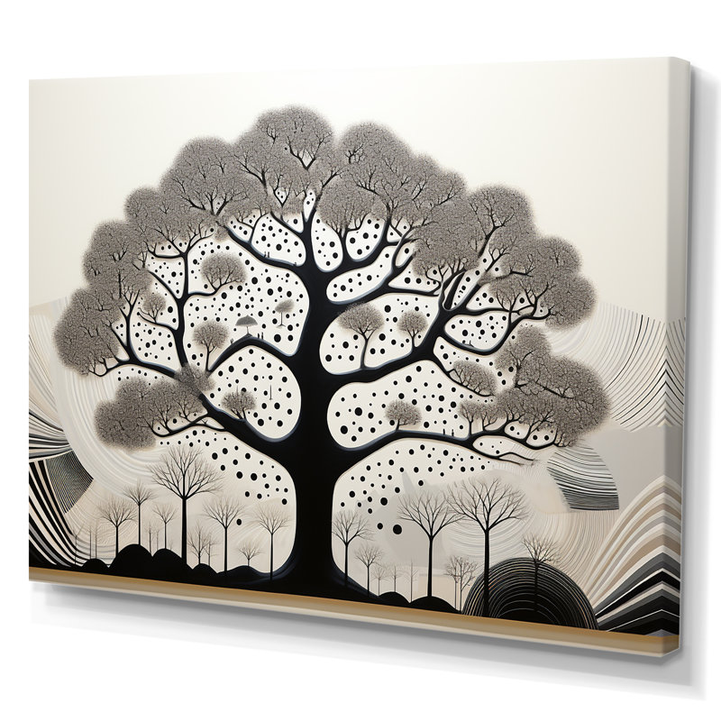 Arbre africain, minimalisme IV, sur toile, Toile tendue, H 30 po x l 40 po x P 1,5 po