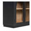 Grande armoire-buffet à 4 portes avec portes vitrées, armoire arquée avec tablettes réglables pour la cuisine, la salle à manger et le salon (noir)-638396884