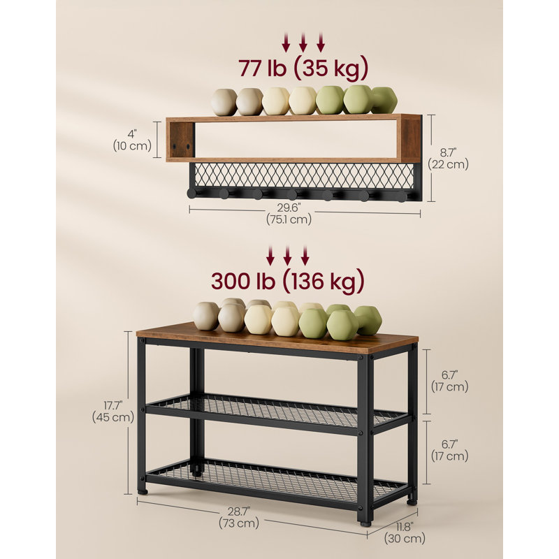 3-tier Shoe Rack, Brown