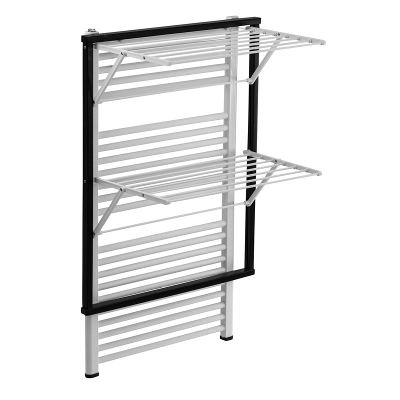 Bowles Beech Wood Foldable Retractable Clothesline, Black