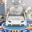 Race Car-Shaped Platform Bed With Wheels-1077355258