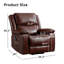 Fauteuil inclinable électrique en cuir véritable de 38,2 po de largeur avec massage chauffant, porte-gobelet dissimulé et port USB (ensemble de 5)-258509296