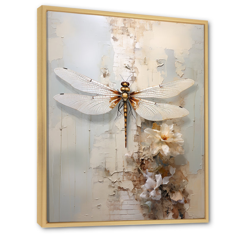 Dragonfly Delight I - impression, Cadre naturel flottant, H 40 po x l 30 po x P 1,5 po