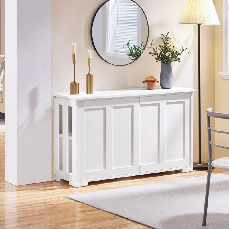 107cm Multifunctional Sideboard with Concealed Storage, White