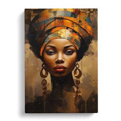 African Woman Dadaism - Wrapped Canvas Print