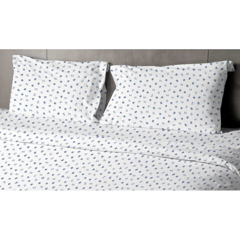 Ensemble de draps 100% coton 200 fils Stapp, Simple, Noir géométrique