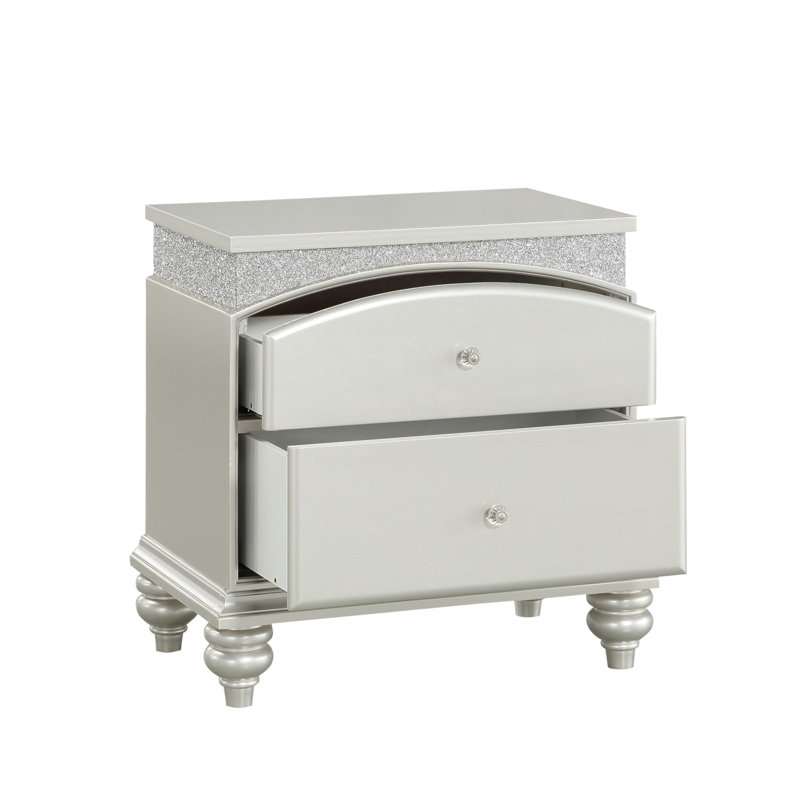 Table de chevet Maverick, Argent argent