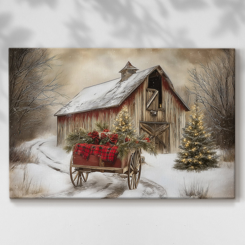 Gilded Nativity at Eve-Premium Gallery Wrapped Canvas, 12" H x 18" W