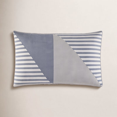 Nautica Fairwater Pieced Geometric Blue Throw Pillow