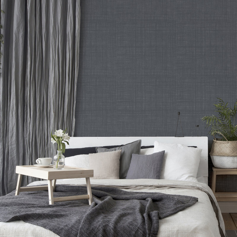 Papier peint texturé Rafe, Gris