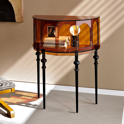 Half-circle acrylic display console table