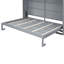 Lit double gris, idéal pour les espaces multiples, espace et lit confortable avec armoires supérieures, bureau personnel, support de matelas