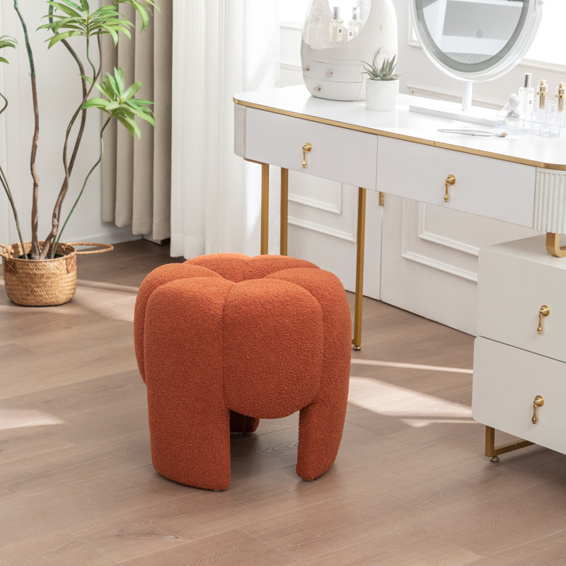 Fauteuil de maquillage en fausse fourrure, Orange