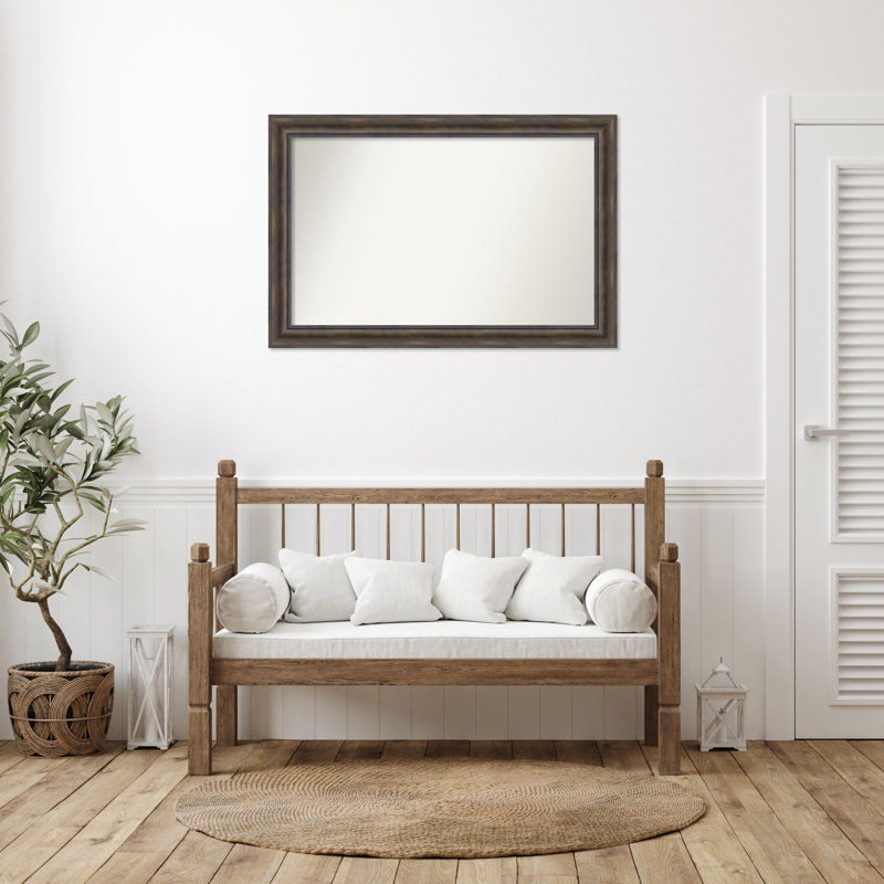 Miroir mural en bois massif Bostynn, Rectangle, H 30,5 po x l 45,5 po