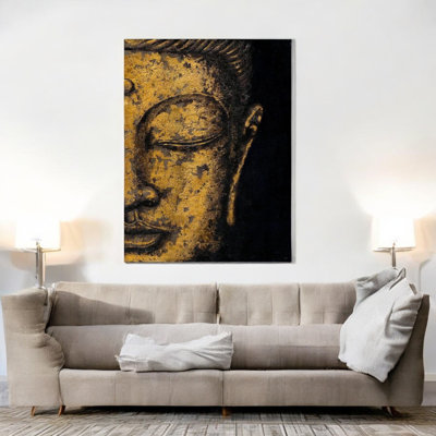 Bouddha avec 50% de feuille d'or peinte à la main