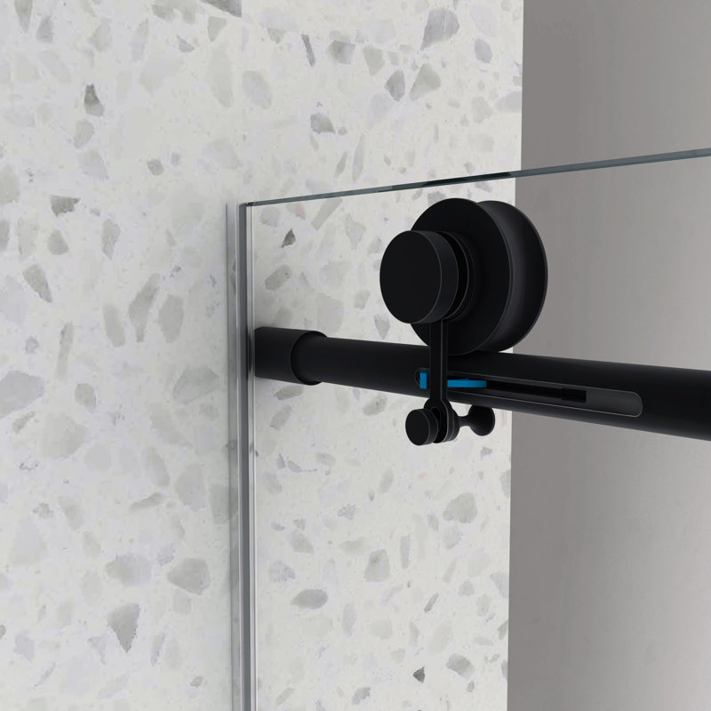 5476 Black Shower Door With Adjustable Soft Closing Function Stainless Steel, Matte Black