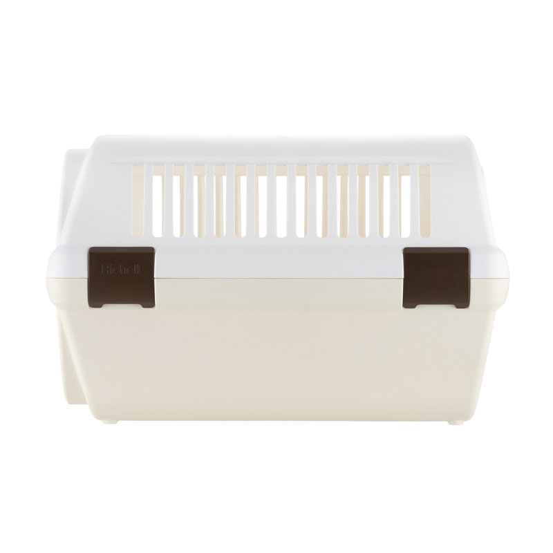 Cage de transport pour animal domestique, Blanc/brun, Très petit (H 11,2 po x l 12,4 po x P 18,5 po)