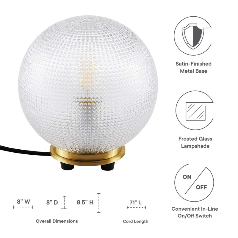 Modway Destiny Glass and Metal Table Lamp