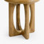Table d'appoint ronde Griffey en chêne massif avec piètement sculptural en croix brossé, style naturel-1931793820