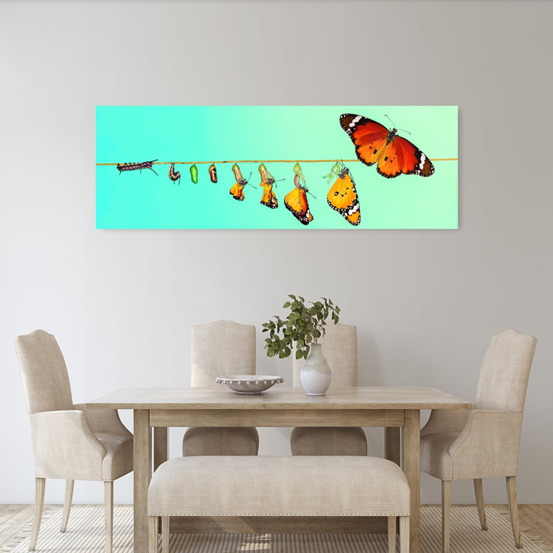 Art mural papillon, H 20 po x l 60 po